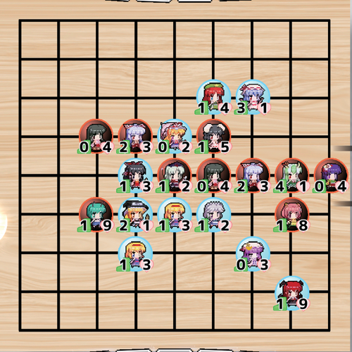 東方連珠の盤面ステッカー